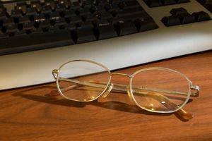 Glasses sitting on desk